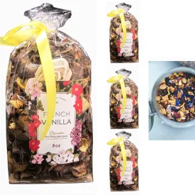4 Fragrance Potpourri Bags Scented Decorative Spice 8oz French Vanilla Blend New