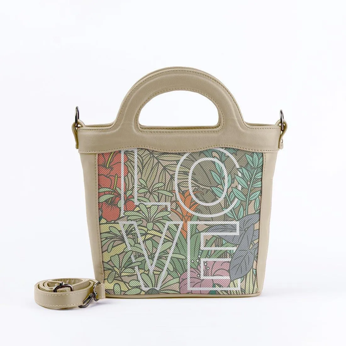 Beige Top Handle Handbag LOVE