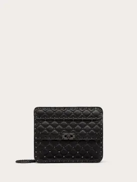 Black Nappa Leather Medium Rockstudt Spike Bag