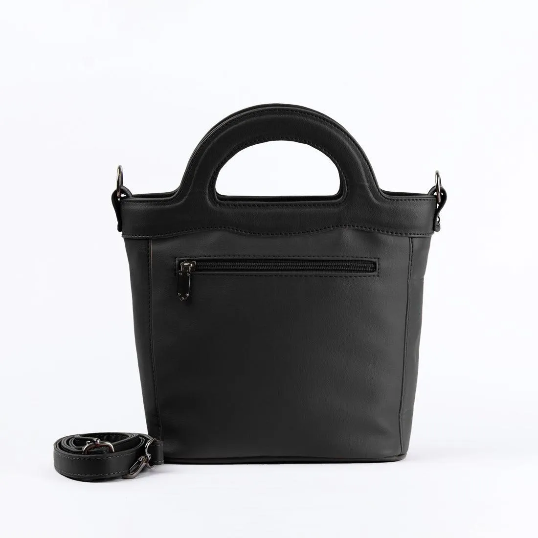 Black Top Handle Handbag Jungle