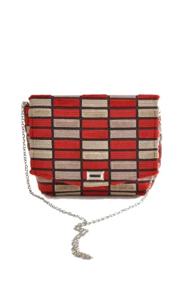 Block Red Square Clutch