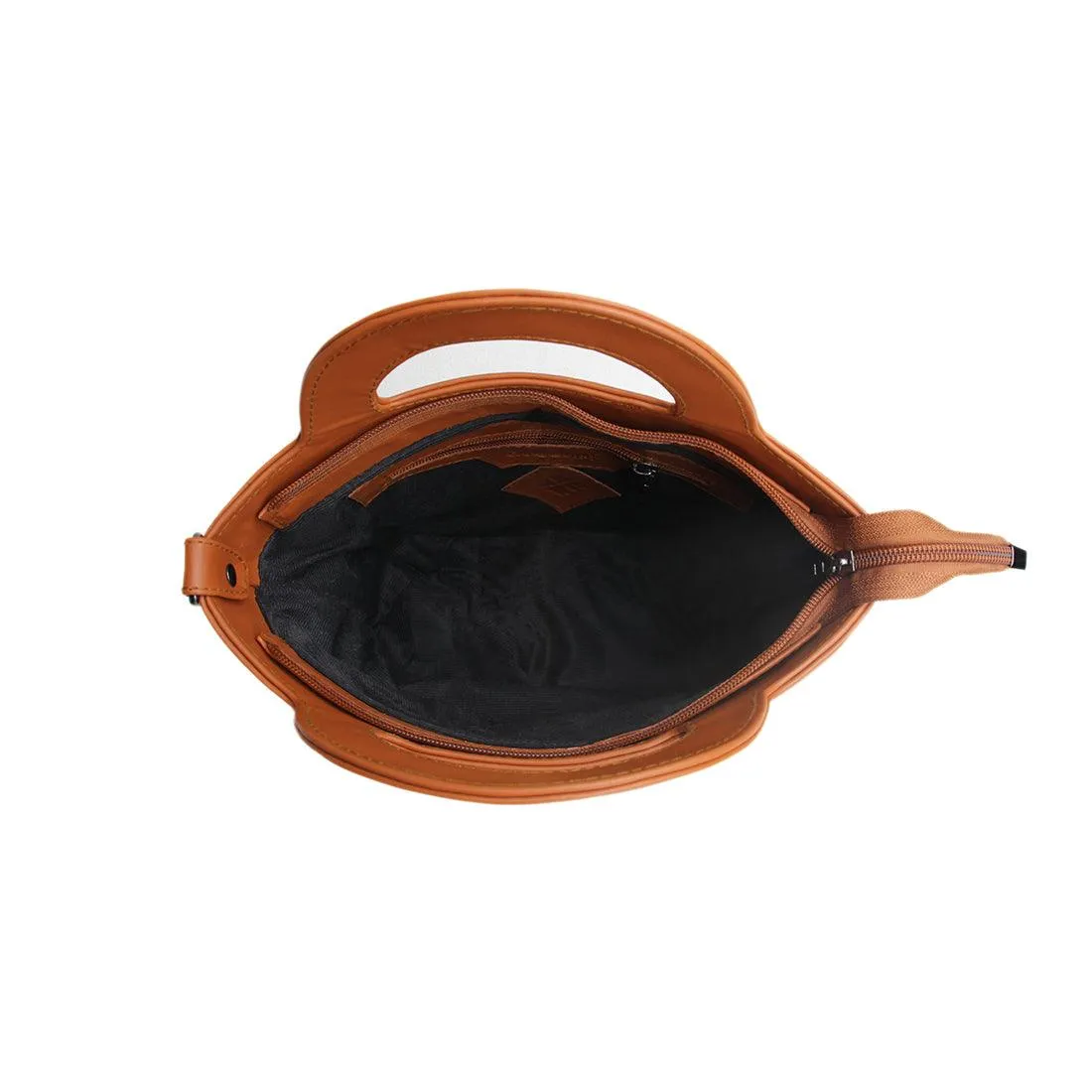Blue Top Handle Handbag Leaves Abstract