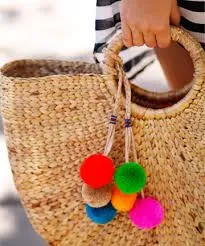 Boho Pom Pom Purse Charm