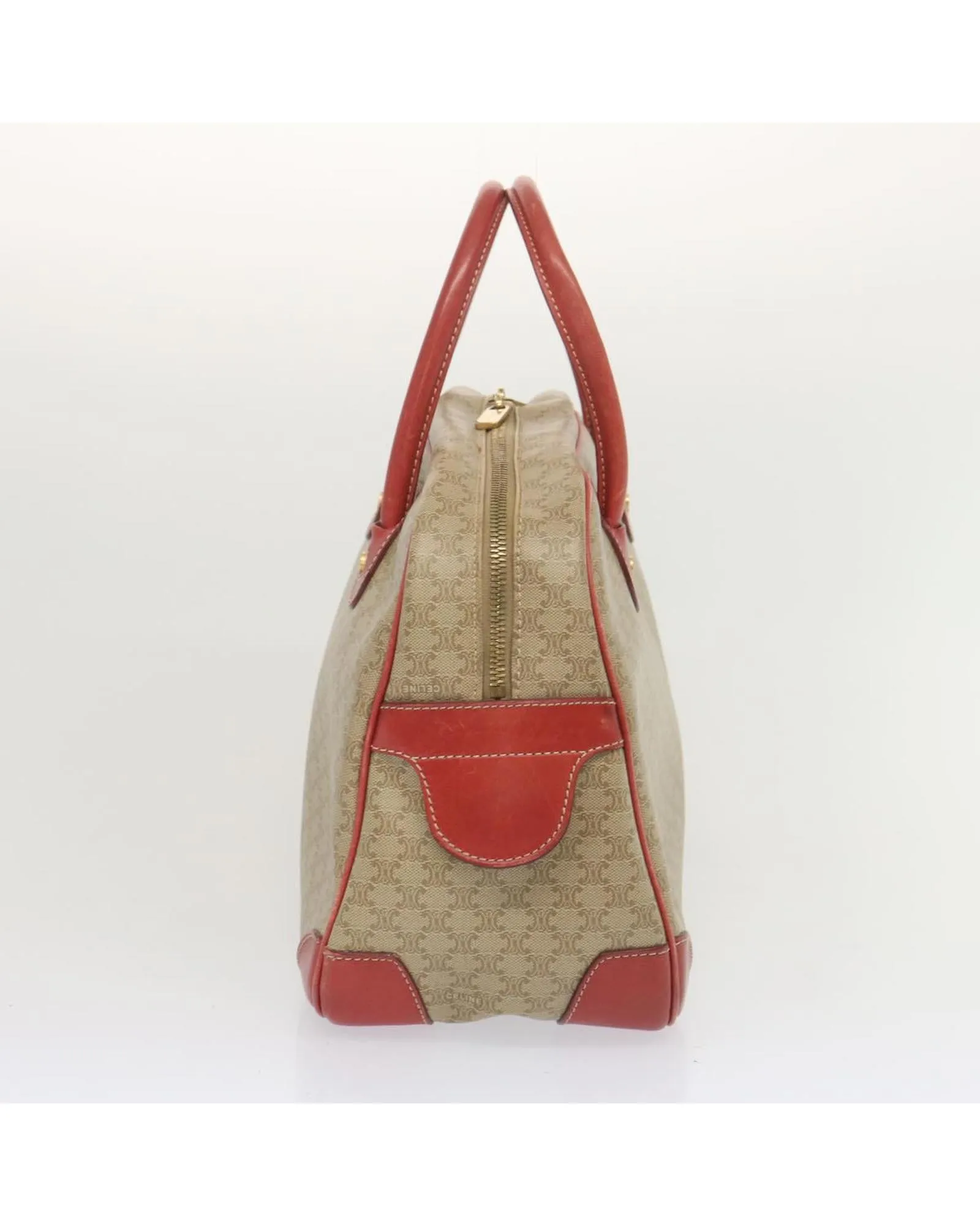CELINE Cabas Beige Canvas Leather Handbag