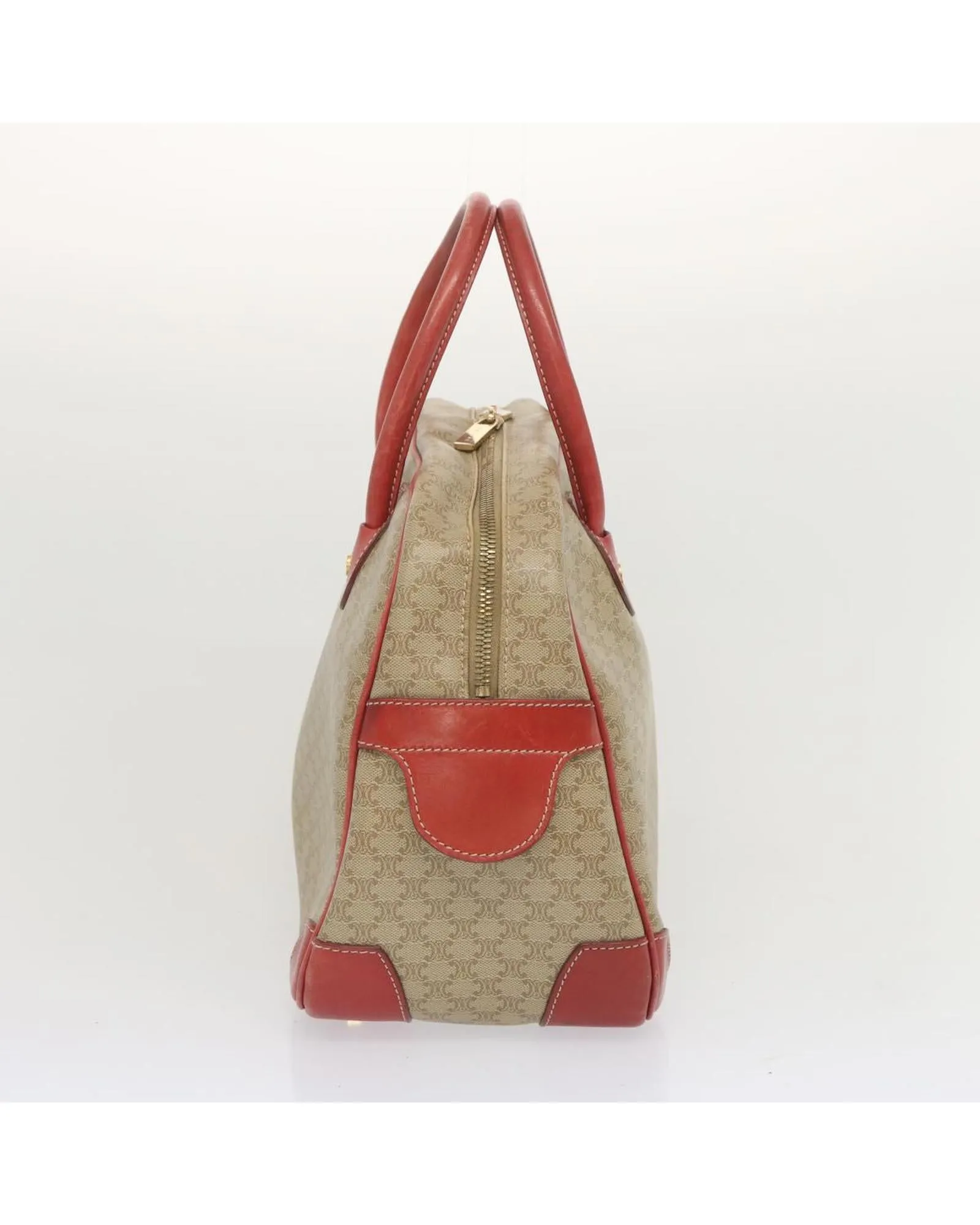 CELINE Cabas Beige Canvas Leather Handbag