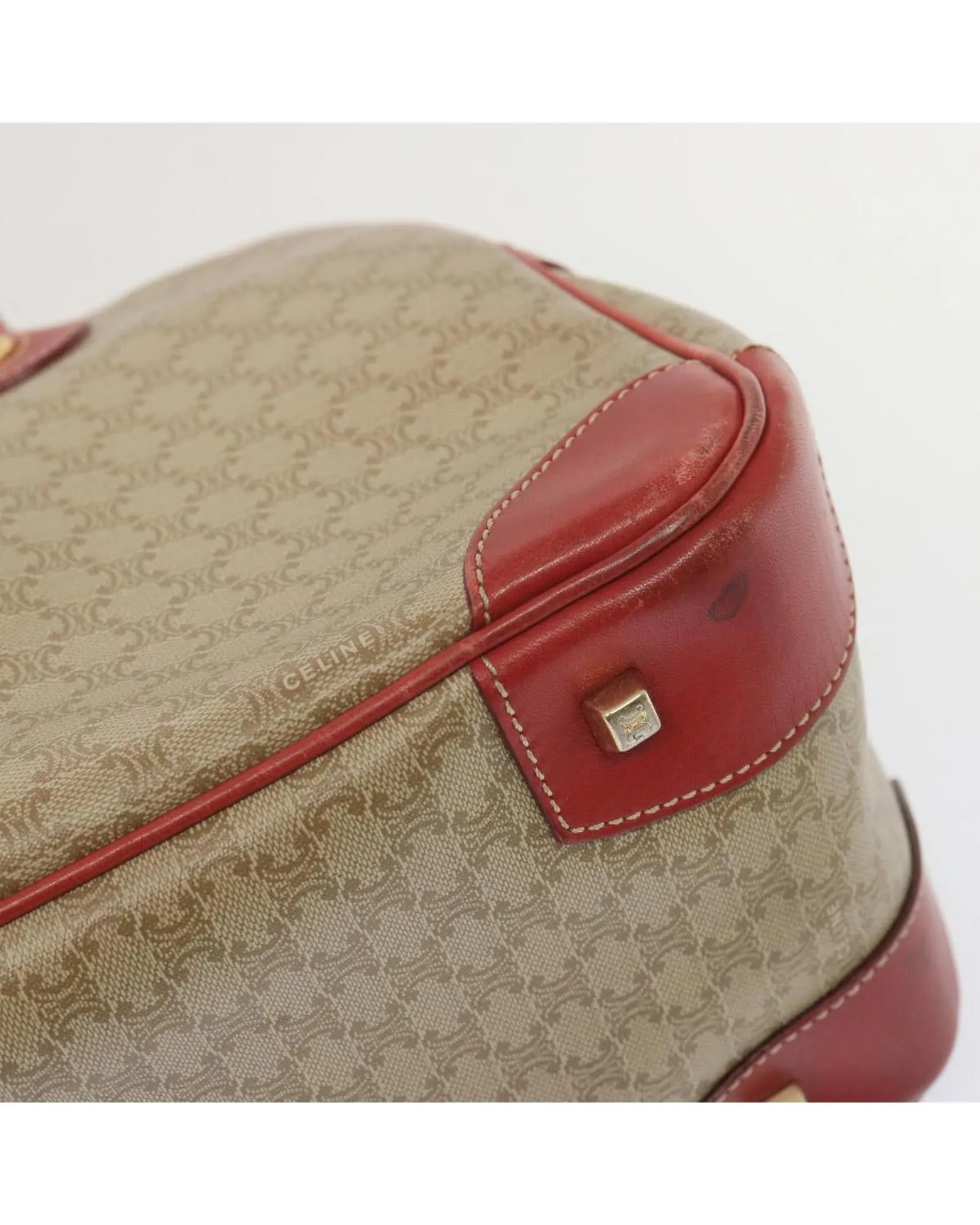 CELINE Cabas Beige Canvas Leather Handbag