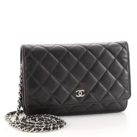 CHANEL QUILTED LAMBSKIN WALLET ON A CHAIN