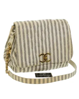 CHANEL Vintage Striped Quilted Shoulder Bag