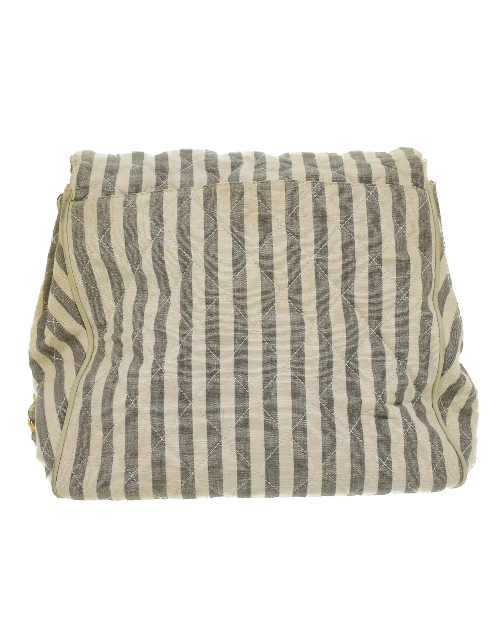 CHANEL Vintage Striped Quilted Shoulder Bag