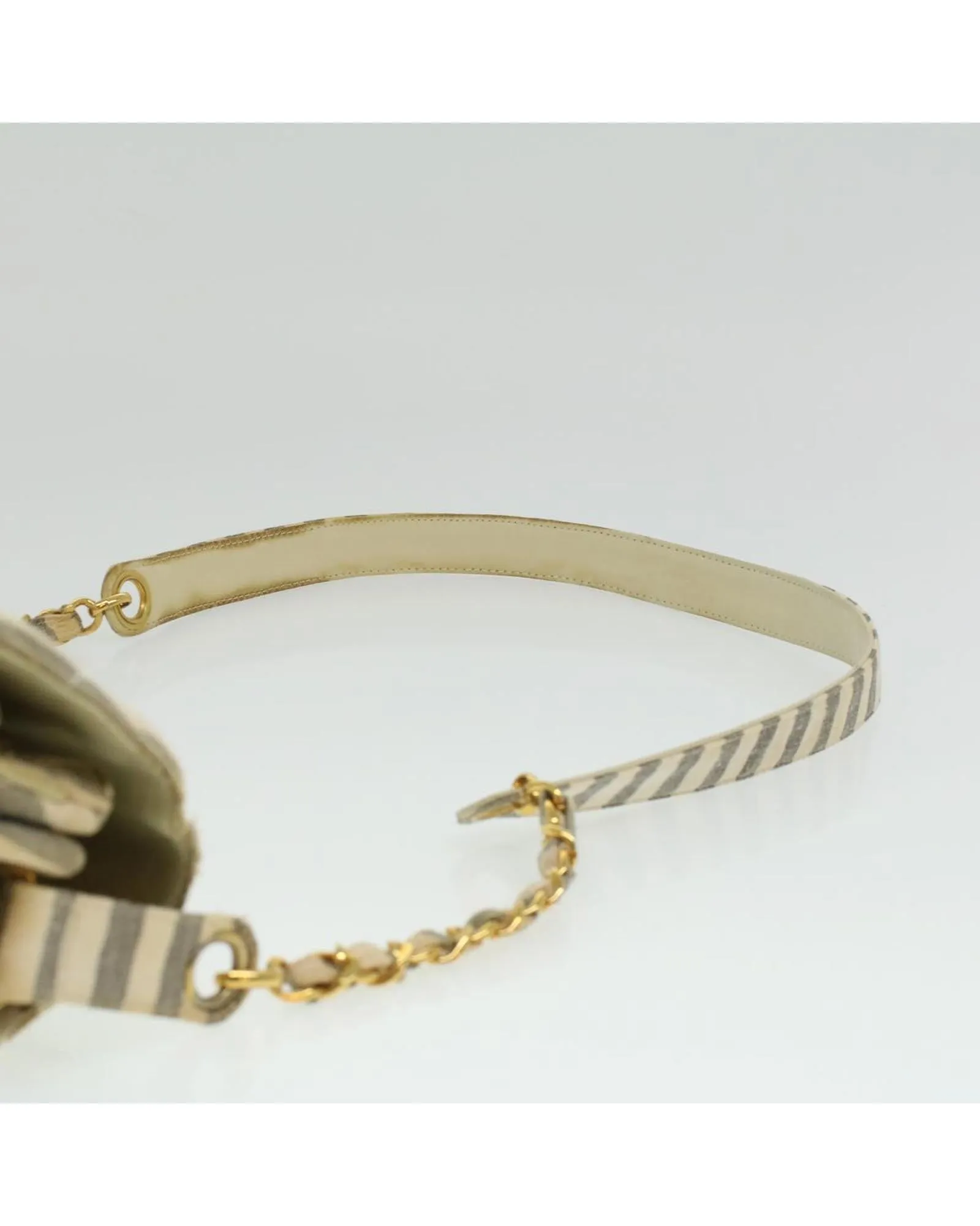 CHANEL Vintage Striped Quilted Shoulder Bag