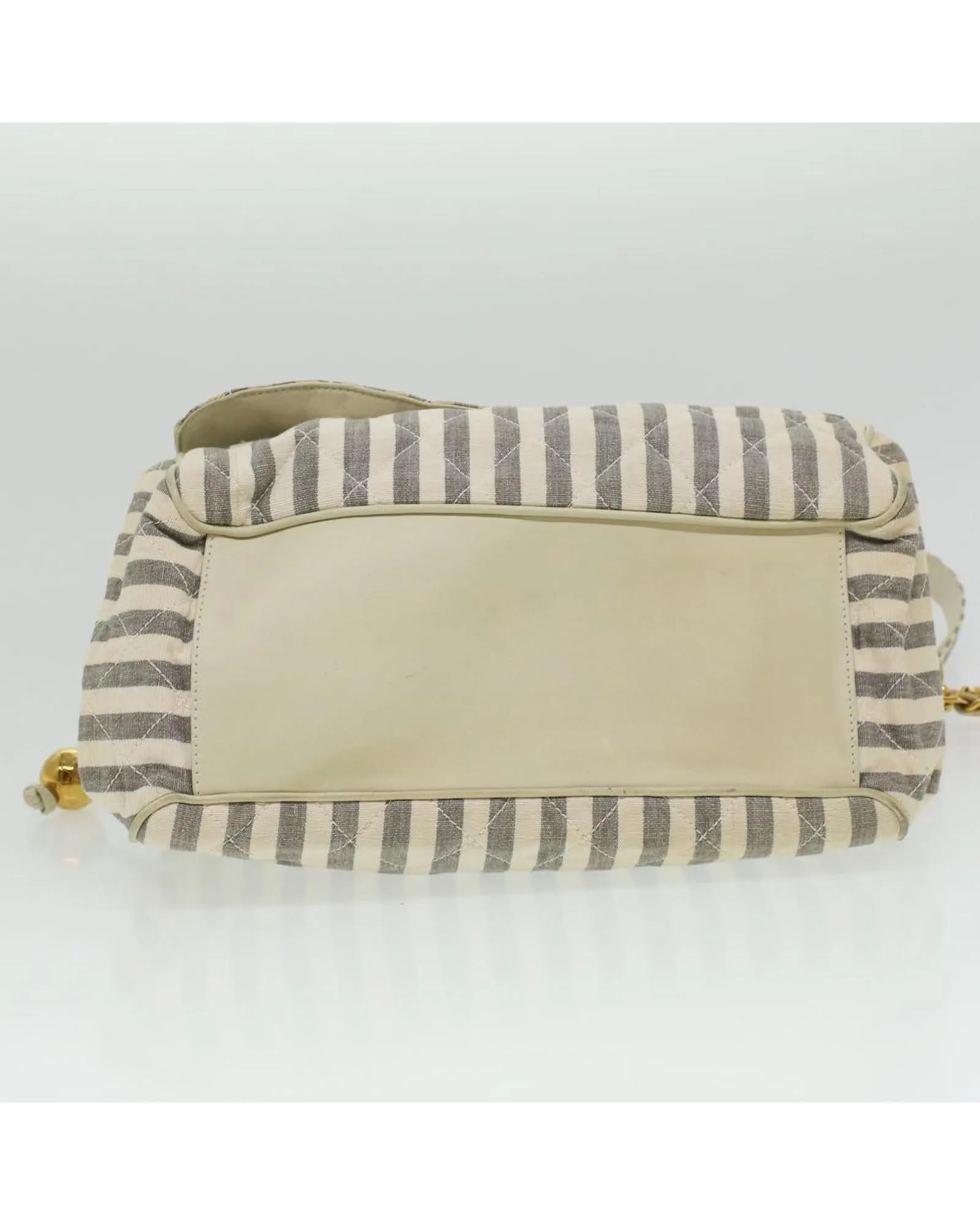 CHANEL Vintage Striped Quilted Shoulder Bag