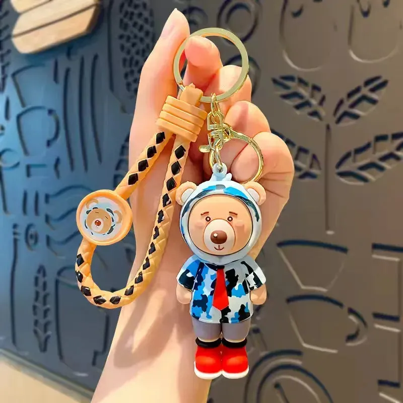 Charming Hooded Bear Keychain