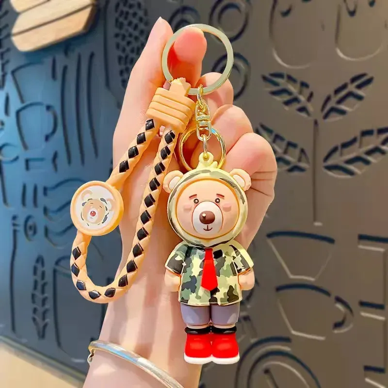Charming Hooded Bear Keychain