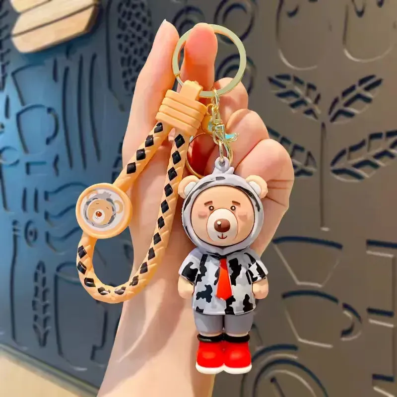 Charming Hooded Bear Keychain