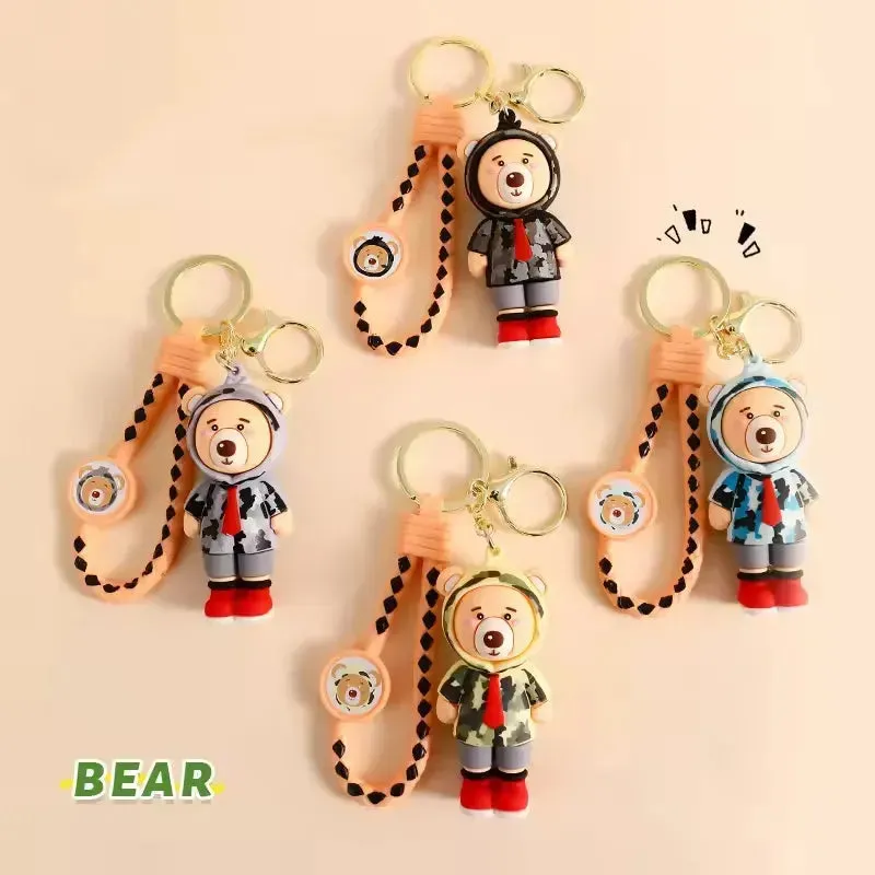Charming Hooded Bear Keychain