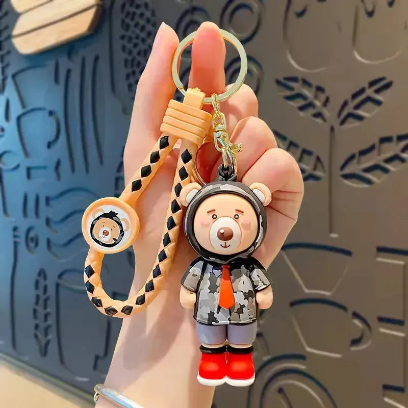 Charming Hooded Bear Keychain