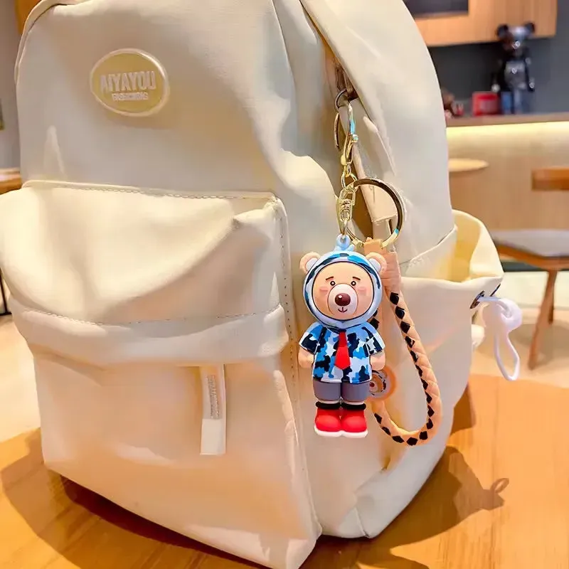 Charming Hooded Bear Keychain