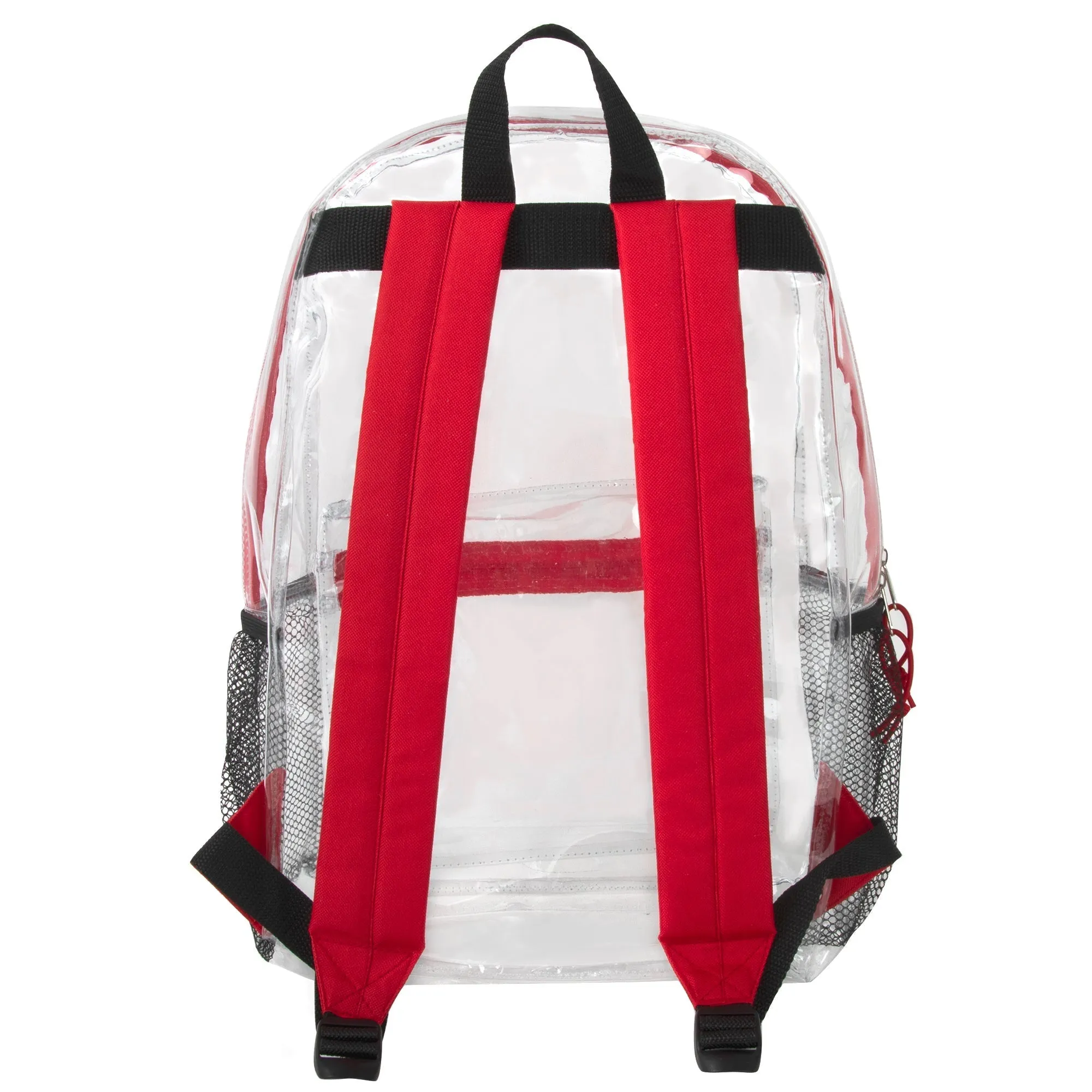 Classic 17 Inch Clear Backpack - Red