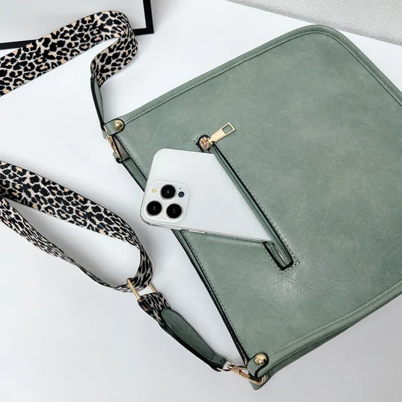 Colorful Straps Crossbody Leather Bags