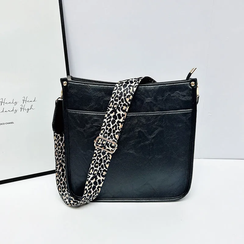 Colorful Straps Crossbody Leather Bags