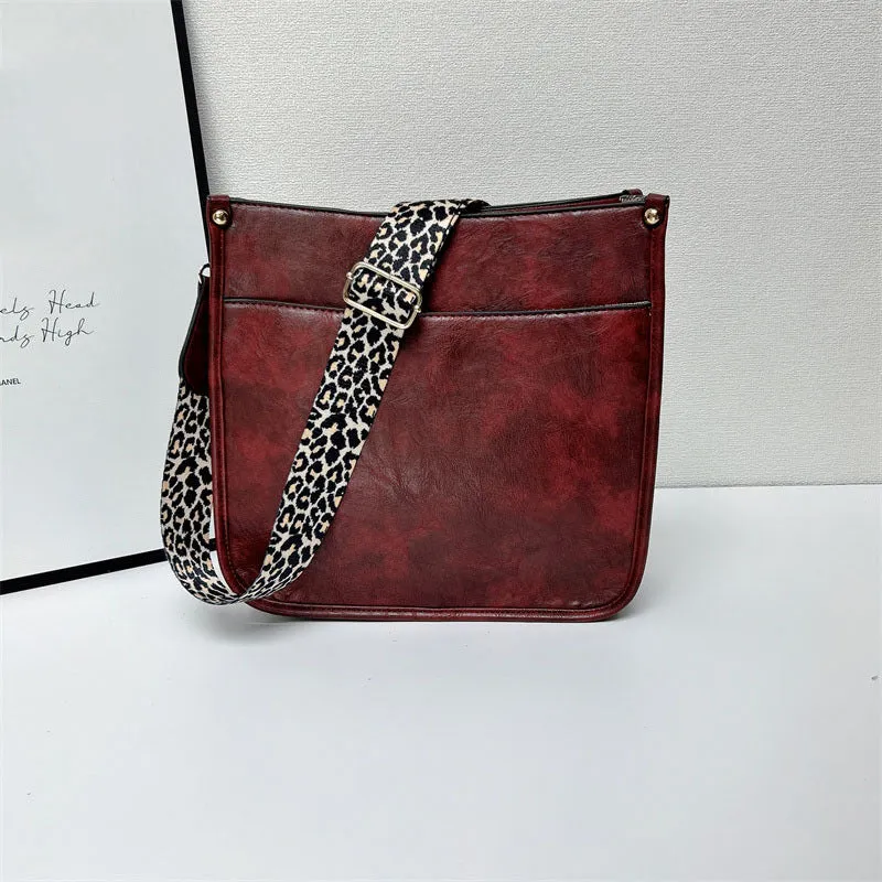 Colorful Straps Crossbody Leather Bags