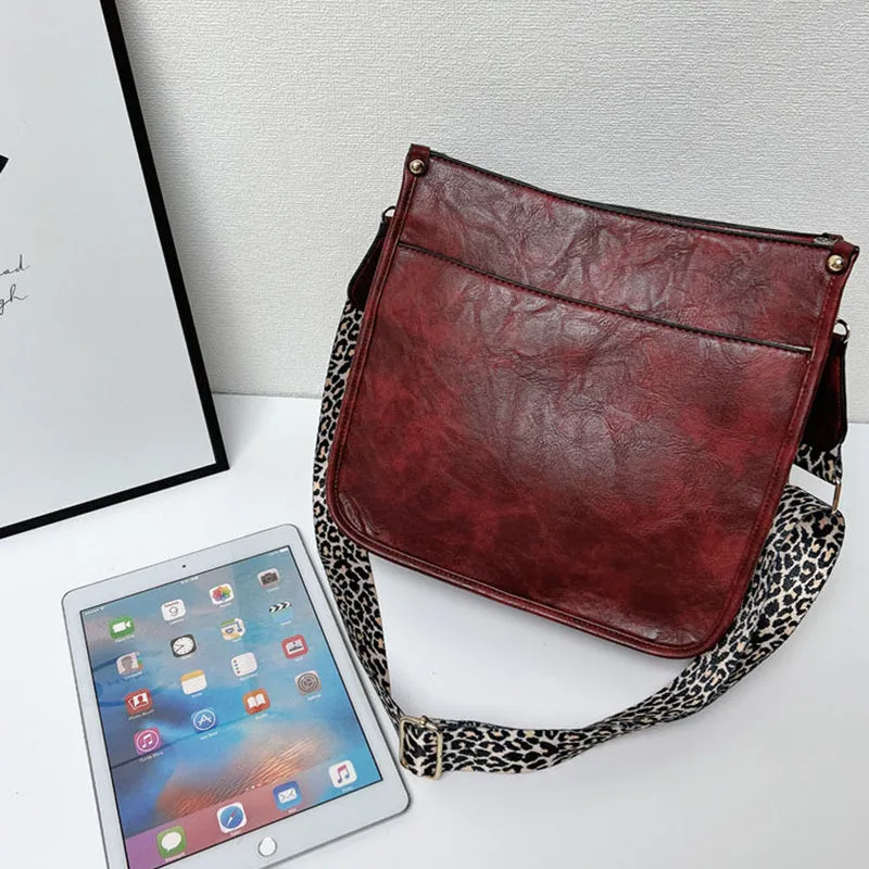 Colorful Straps Crossbody Leather Bags