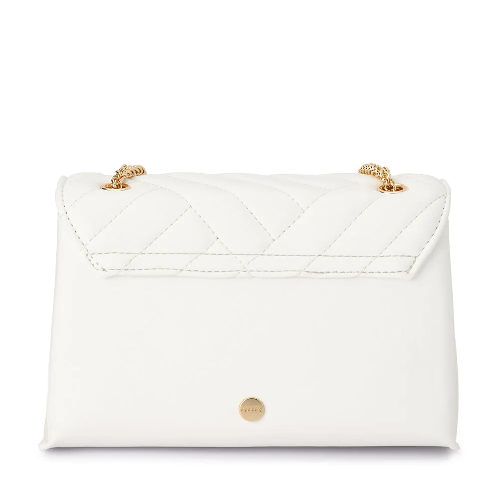 Cressida White Quilted Shoulder Bag