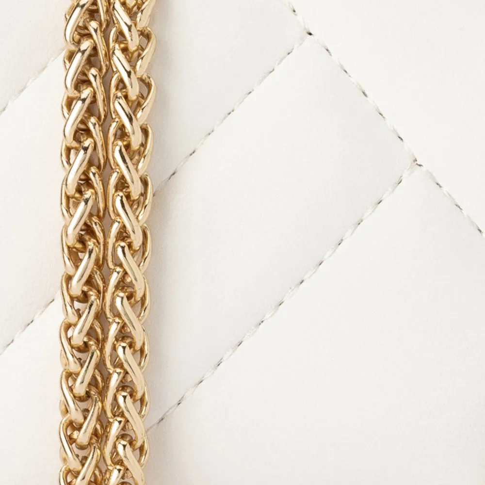 Cressida White Quilted Shoulder Bag