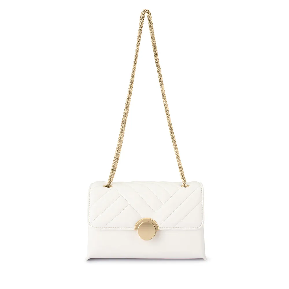 Cressida White Quilted Shoulder Bag