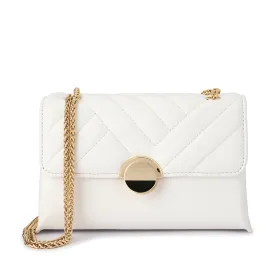 Cressida White Quilted Shoulder Bag