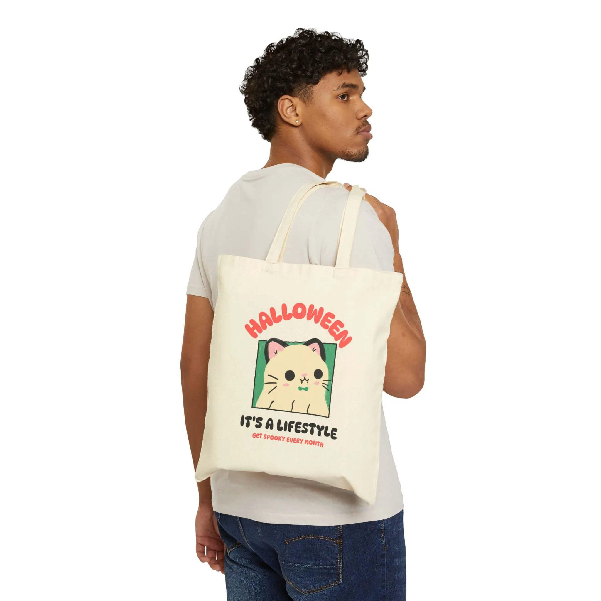 Cute Ghost Cotton Canvas Tote Bag