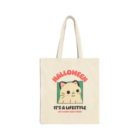 Cute Ghost Cotton Canvas Tote Bag