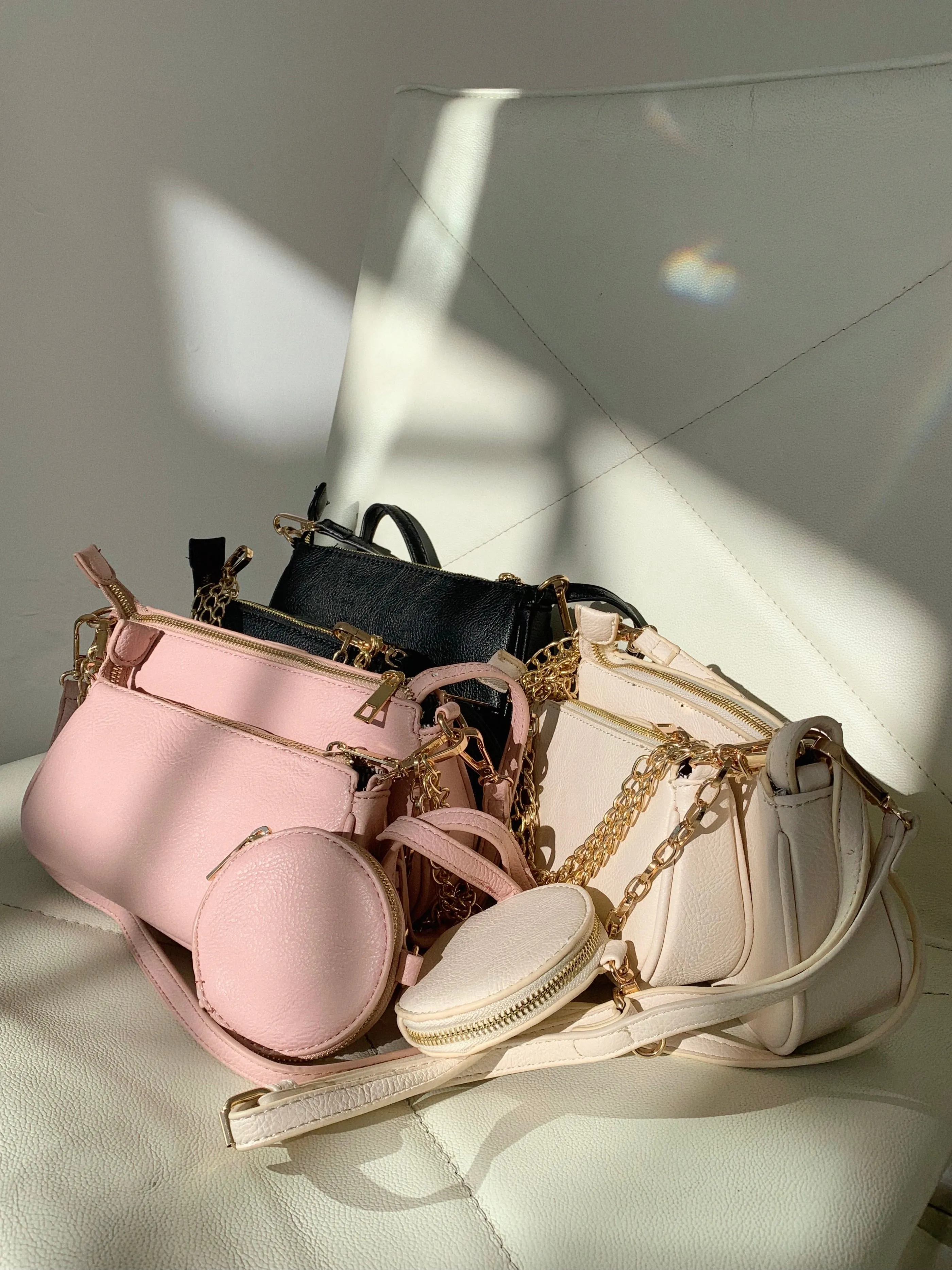 davina triple pouch bag (LIGHT BLUSH)