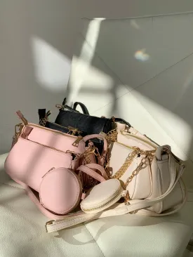 davina triple pouch bag (LIGHT BLUSH)