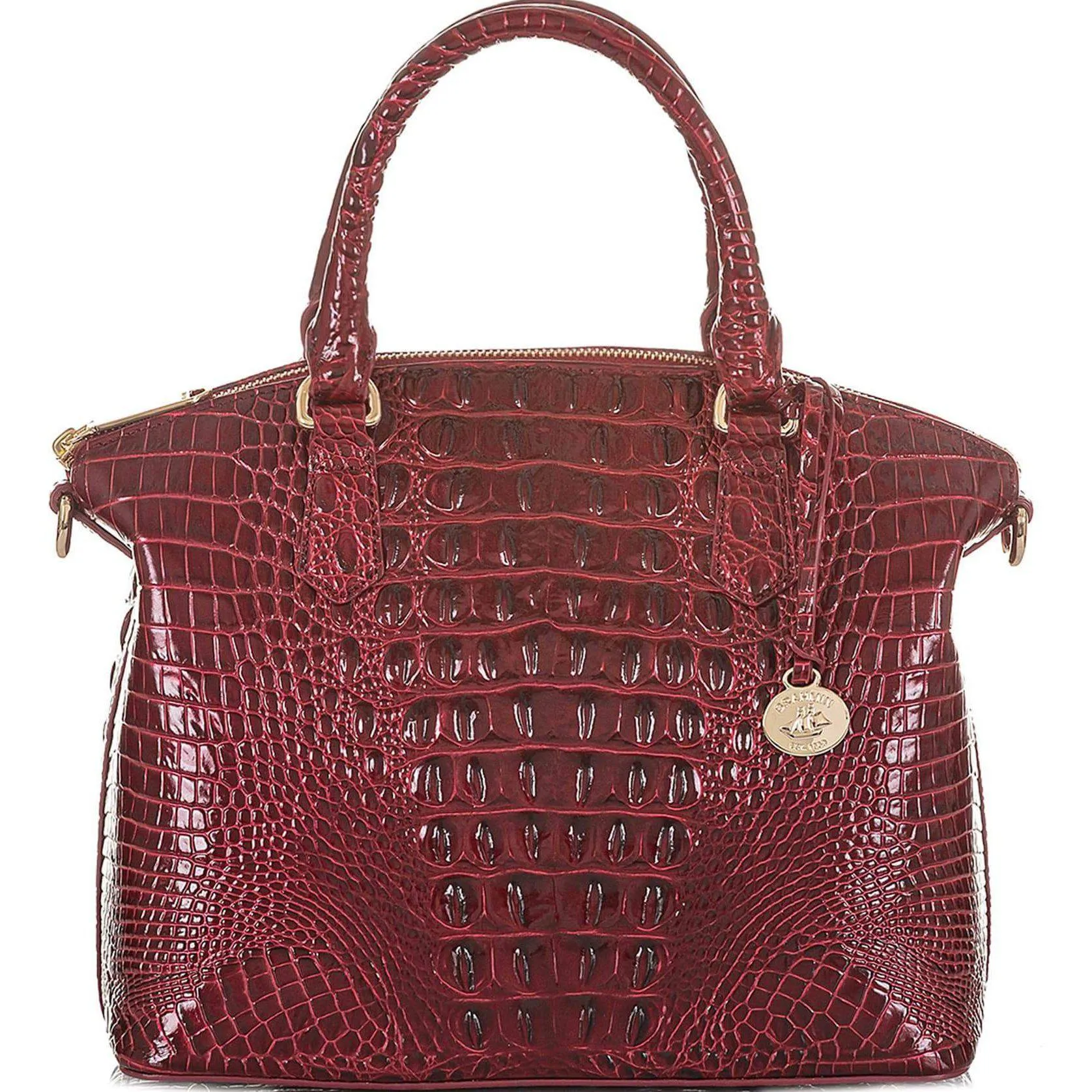 Duxbury Croc Embossed Leather Satchel