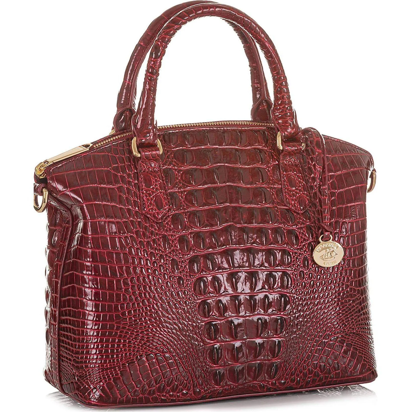 Duxbury Croc Embossed Leather Satchel