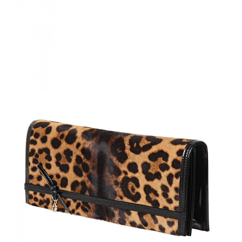 Gucci Leather jaguar print clutch bag