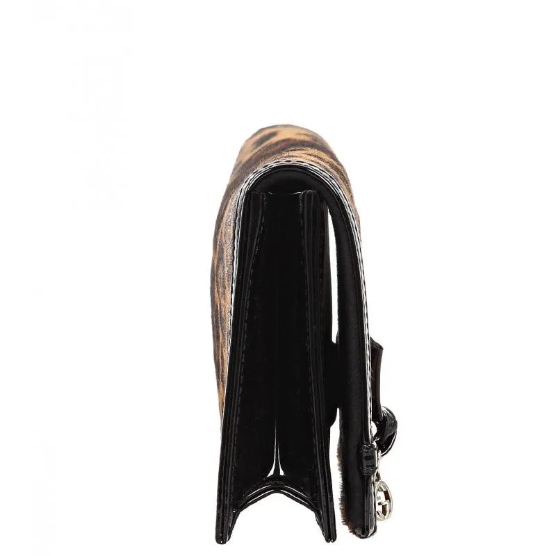 Gucci Leather jaguar print clutch bag