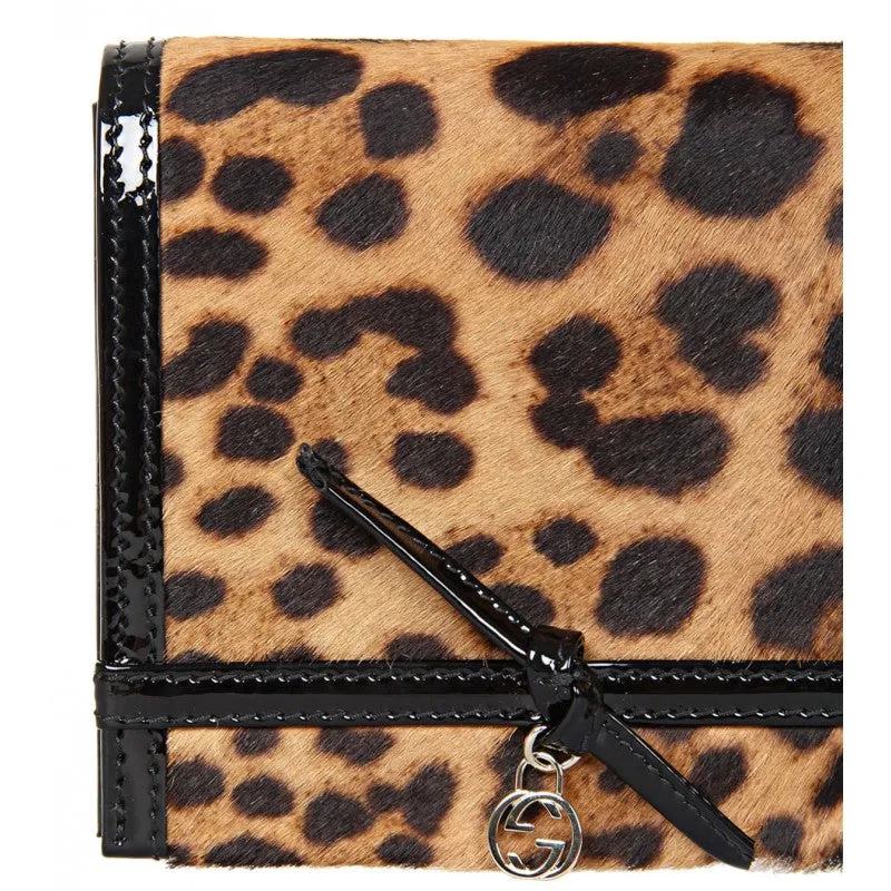 Gucci Leather jaguar print clutch bag