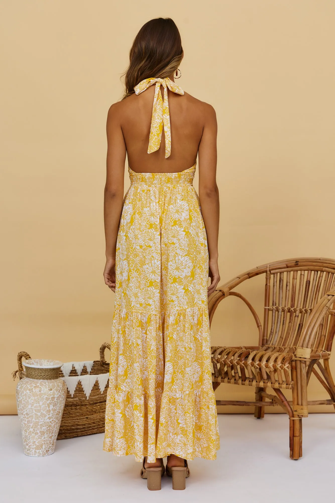 Heart Beating Maxi Dress Yellow