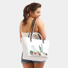 iLLASPARKZ Cactus Basket Double Handles Tote Bag
