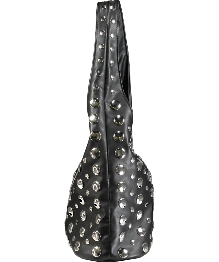 lefties Black Studded Bucket Bag One Size
