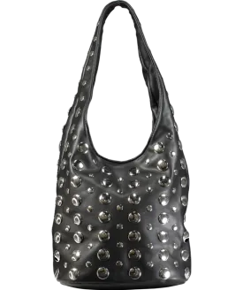 lefties Black Studded Bucket Bag One Size