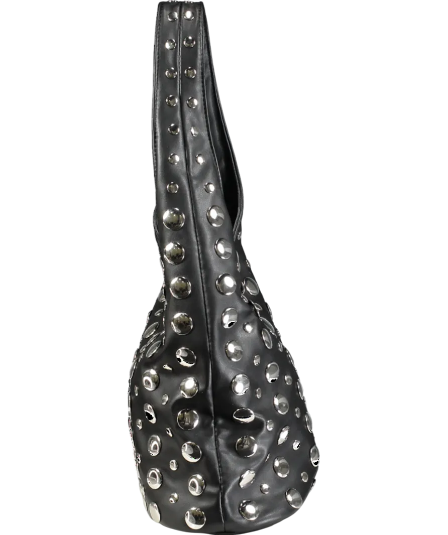lefties Black Studded Bucket Bag One Size