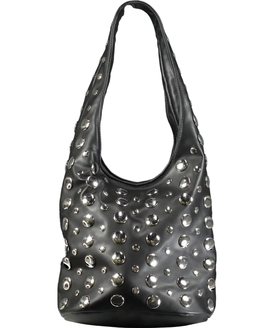lefties Black Studded Bucket Bag One Size