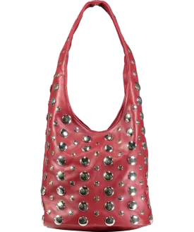 lefties Red Studded Bucket Bag One Size