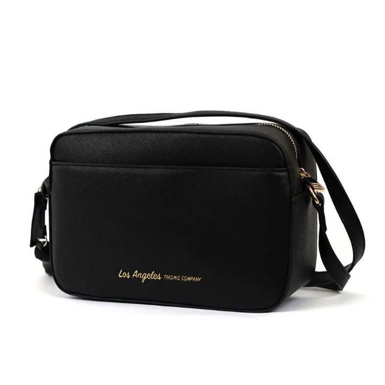 Luxurious Vegan Crossbody | Black with Pink Mouth Purse