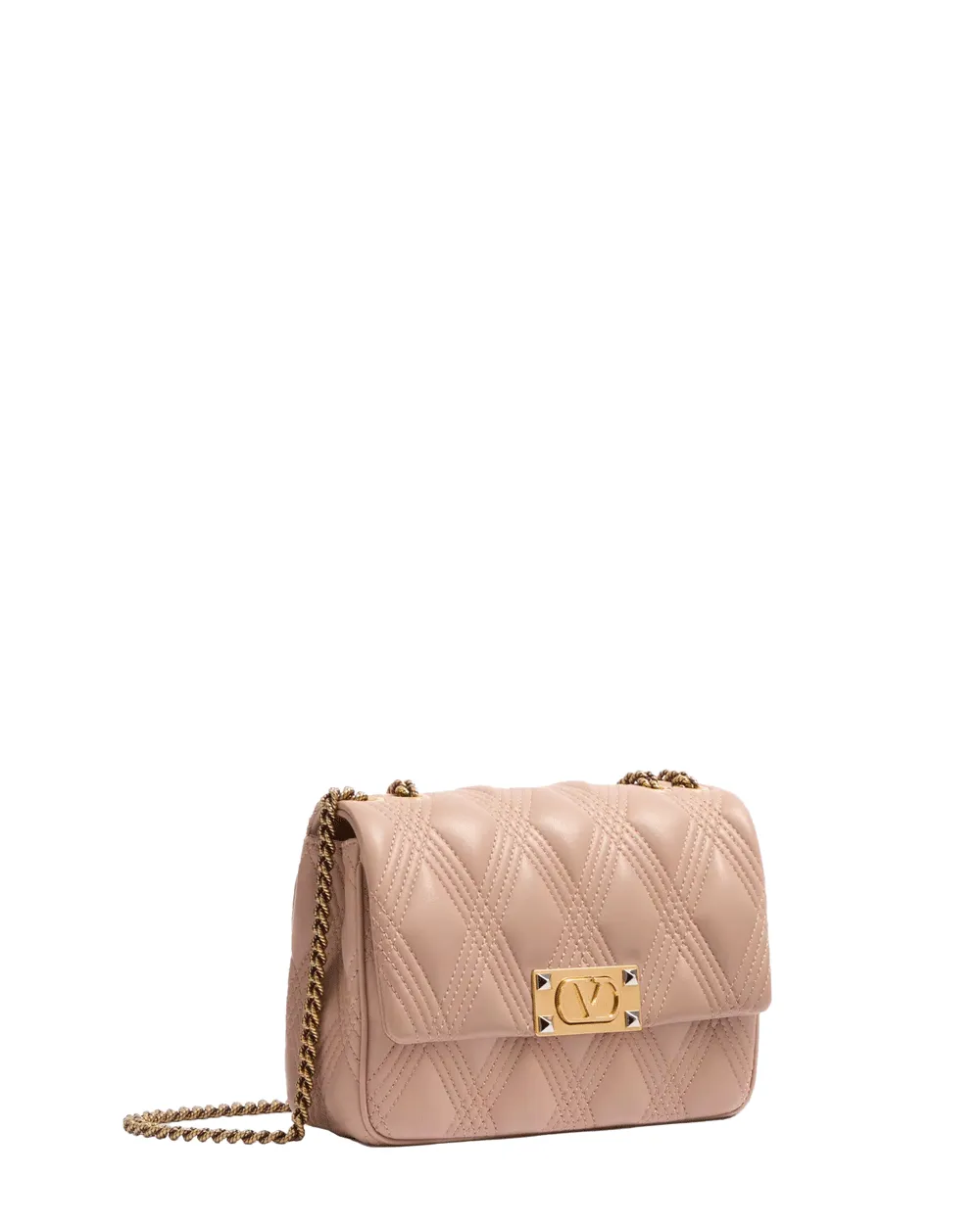 Medium Quiltie 67 Shoulder Bag in Rose Cannelle