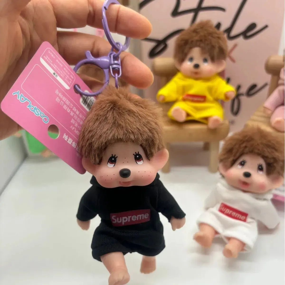 Monchhichi Hooded Silicon Keychain