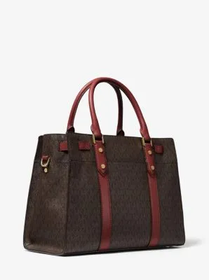 Nouveau Hamilton Large Logo and Leather Satchel
